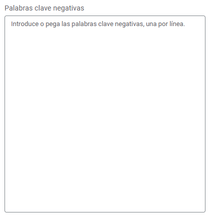 Excluir Palabras Clave en Campañas PMax