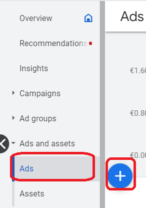 Crear Anuncio de Búsqueda Adaptable (RSA) desde la interfaz de Google Ads: Paso 1