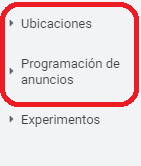 Ubicaciones y Programación de Anuncios en Google Ads