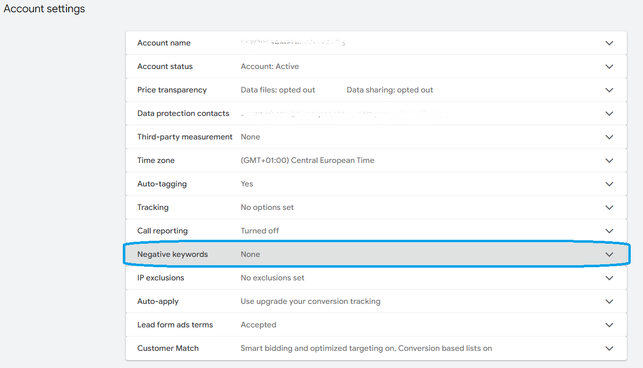 Performance Max Account-level Negative Keywords
