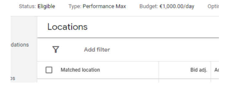 Performance Max Locations Bid Adjustment (not allowed)