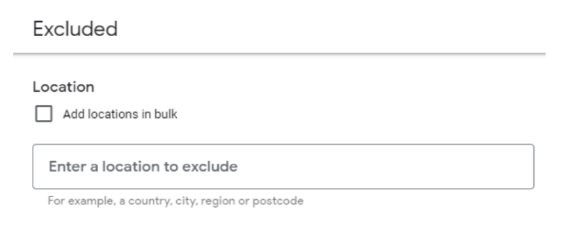 Performance Max Locations Exclusions