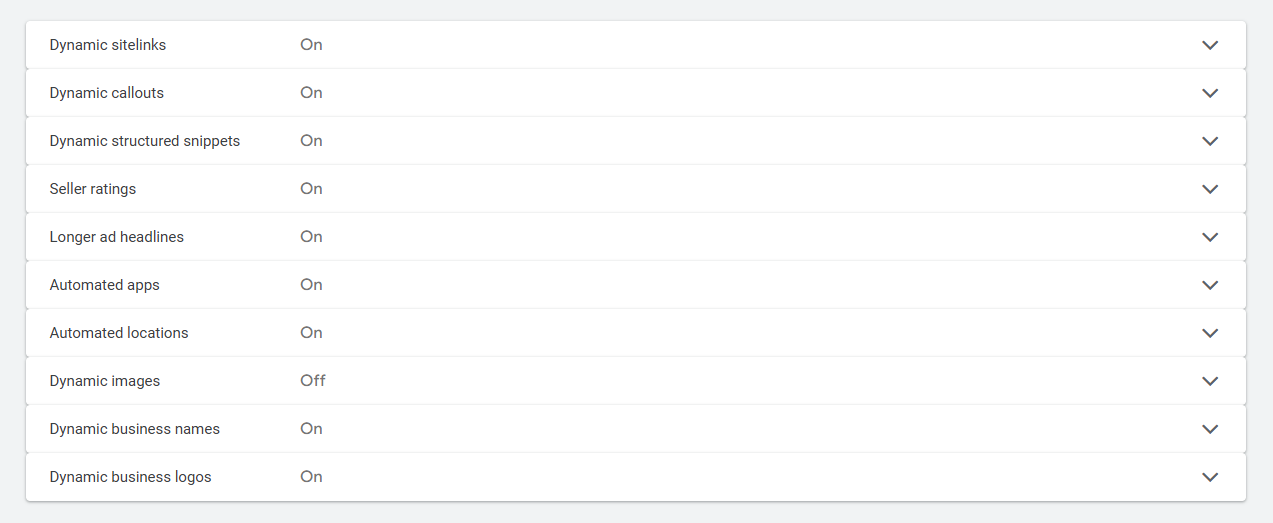 Google Ads Account-level Automated Assets Settings